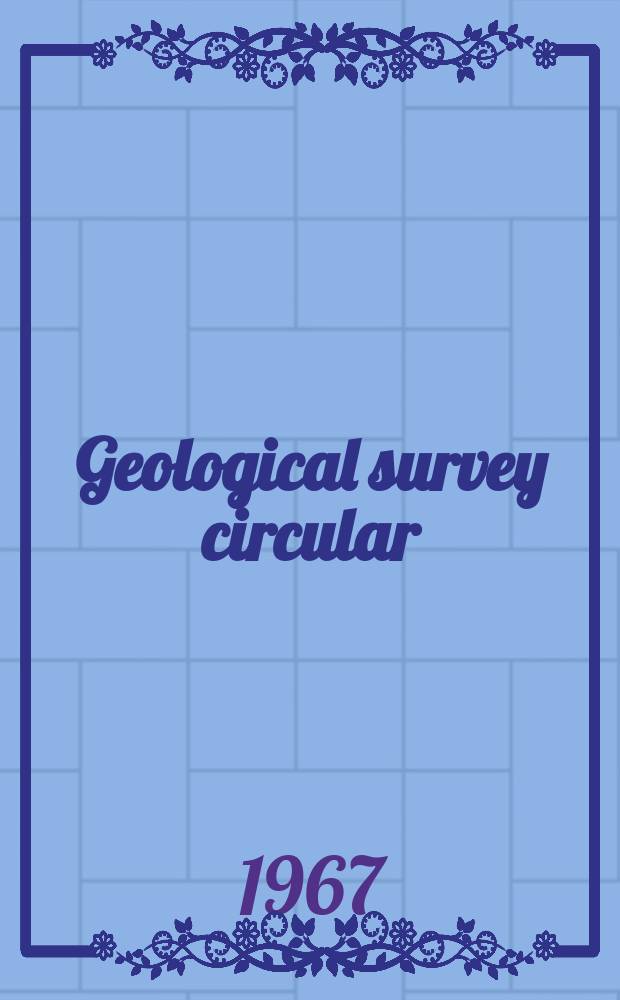 Geological survey circular : Are we running out of water?