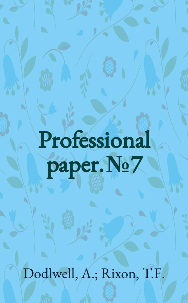 Professional paper. №7 : Forest conditions in the Olympic forest reserve, Washington