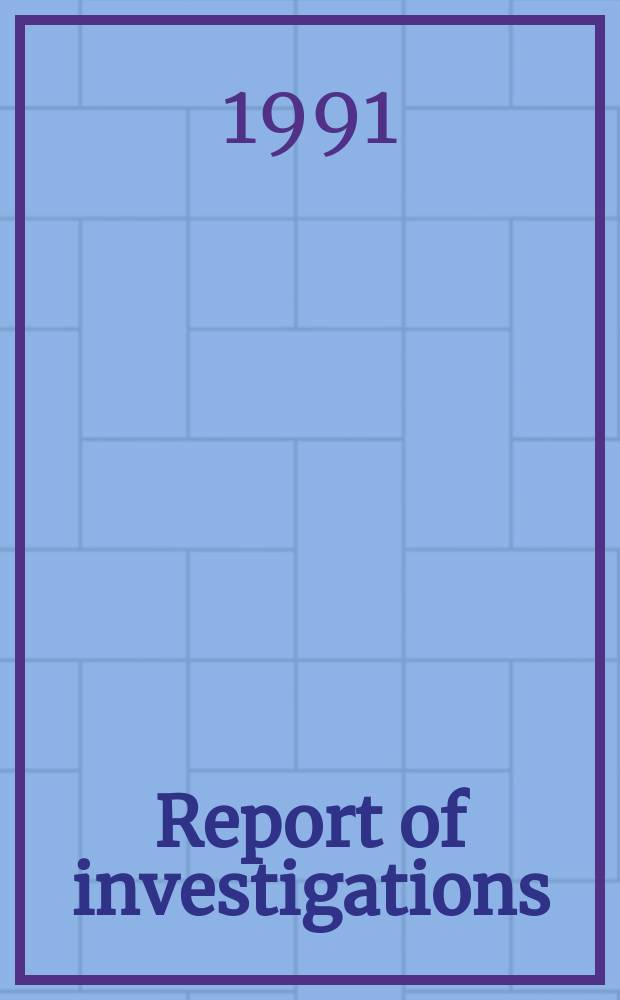 Report of investigations : Copper extraction from aqueous solutions ...