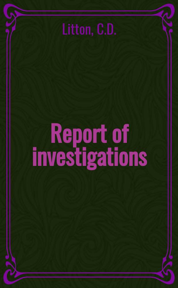 Report of investigations : Fire detection for conveyor belt entries
