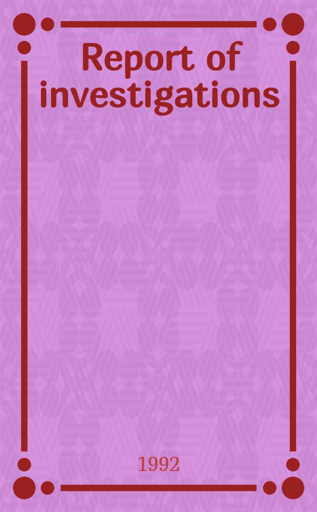 Report of investigations : Influence of subjacent gob on longwall ...