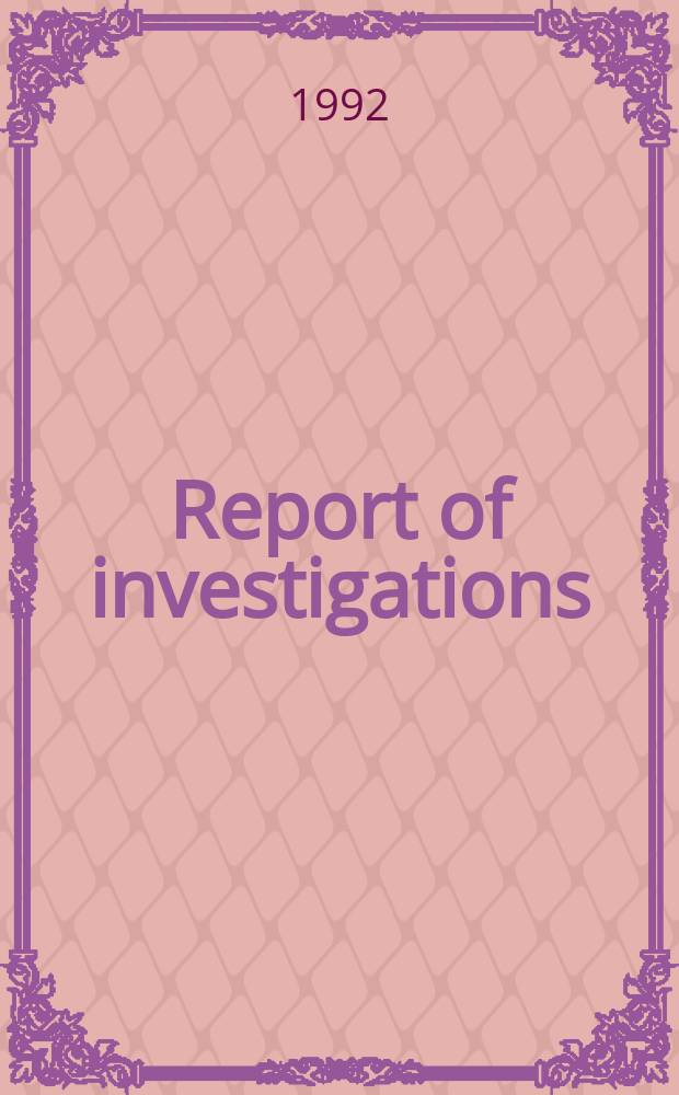 Report of investigations : Role of oxygen transfer in acid mine ...