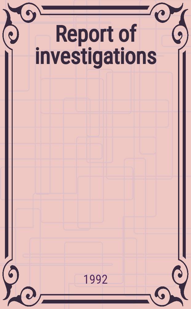 Report of investigations : Gallium and germanium recovery from domestic sources