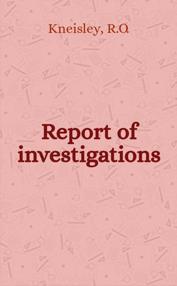 Report of investigations : Large-scale strata response ...