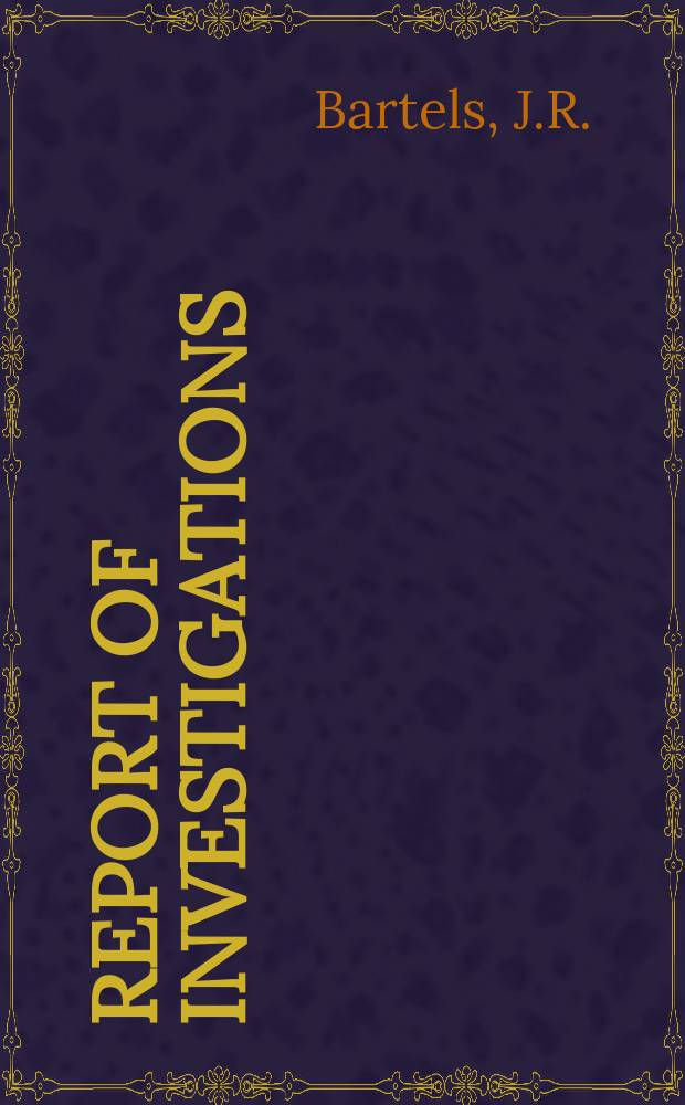 Report of investigations : Bending fatigue tests 2 and 3 on 2-inch ...