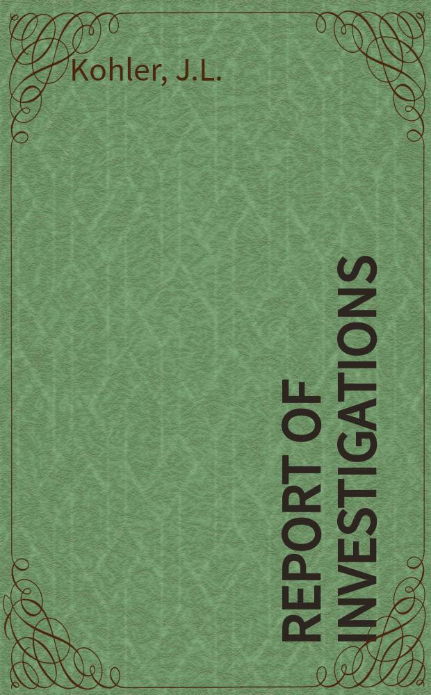 Report of investigations : A general design and implementation procedure ...