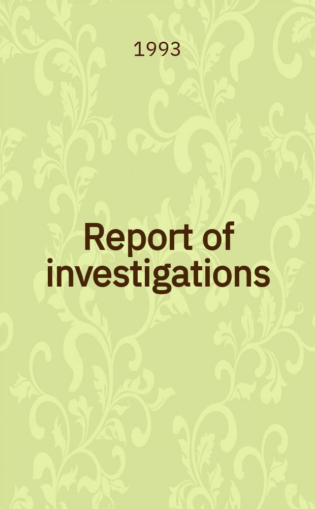 Report of investigations : Longwall retreat of gate road pillars