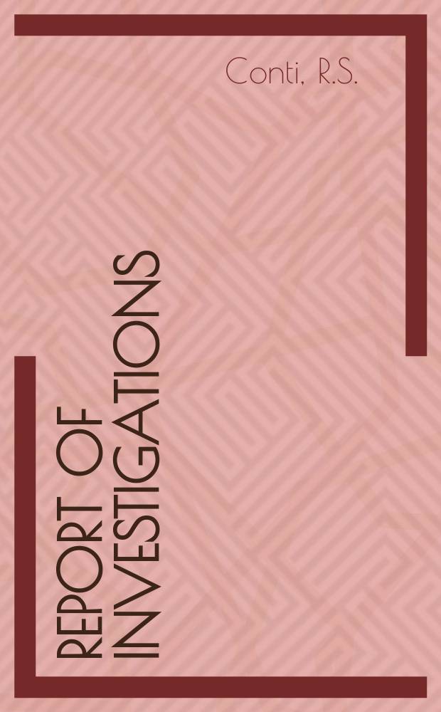 Report of investigations : Improved 6.8. furnace for measuring ...