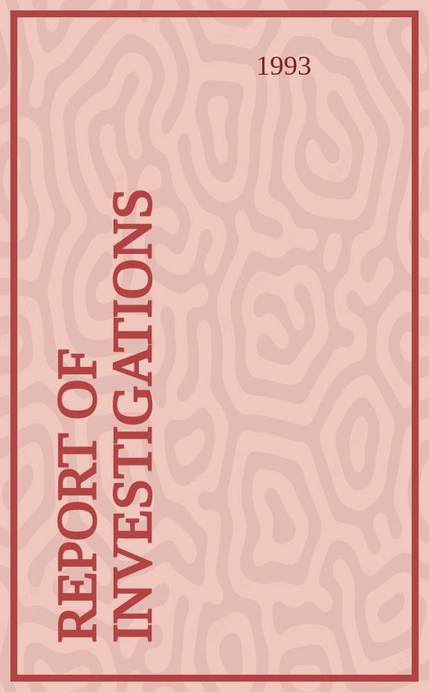 Report of investigations : Use of oxygen-enriched gas for ...