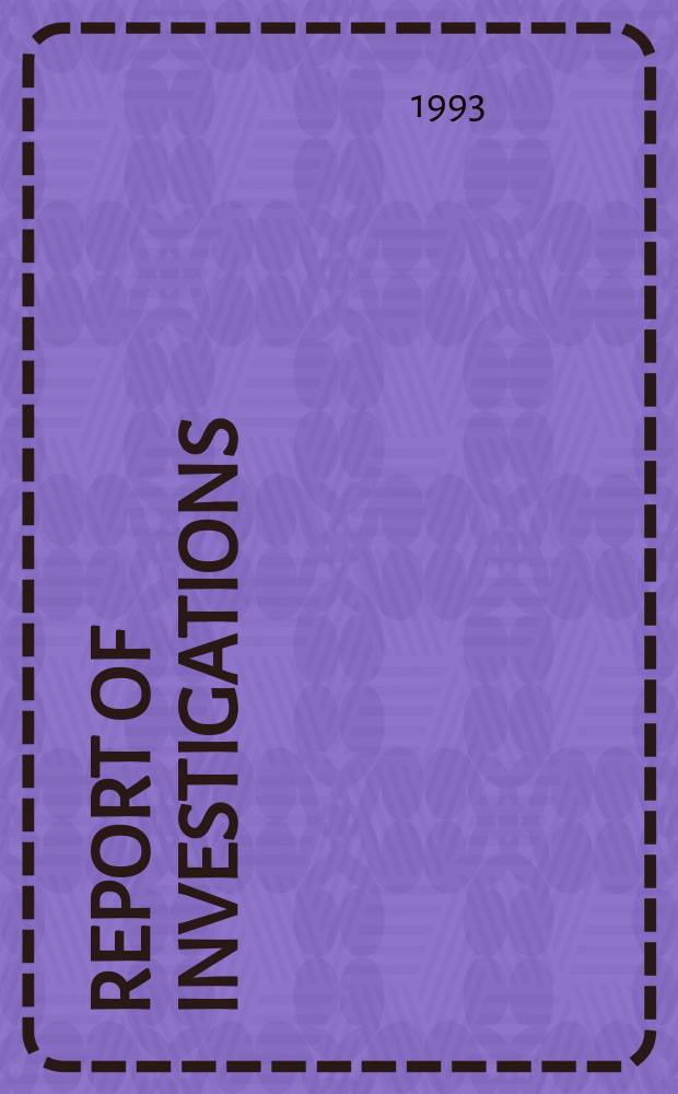 Report of investigations : Recent progress in discriminating ...