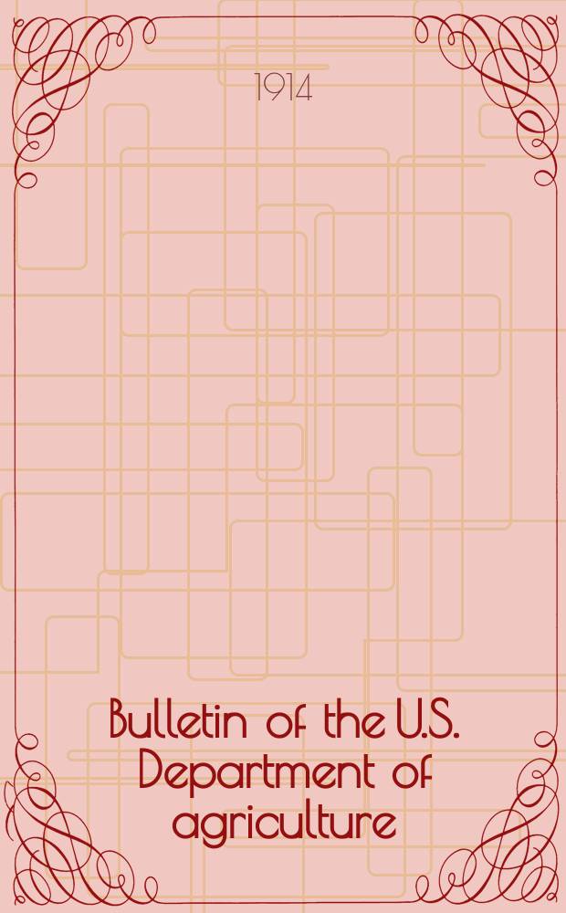 Bulletin of the U.S. Department of agriculture