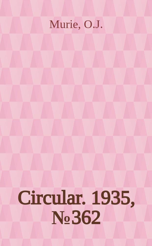 Circular. 1935, №362 : Food habits of the coyote in Jackson hole, wyo