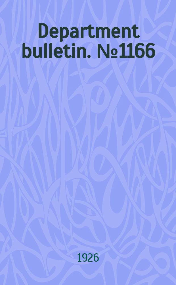 Department bulletin. №1166 : Apple by-products as stock foods