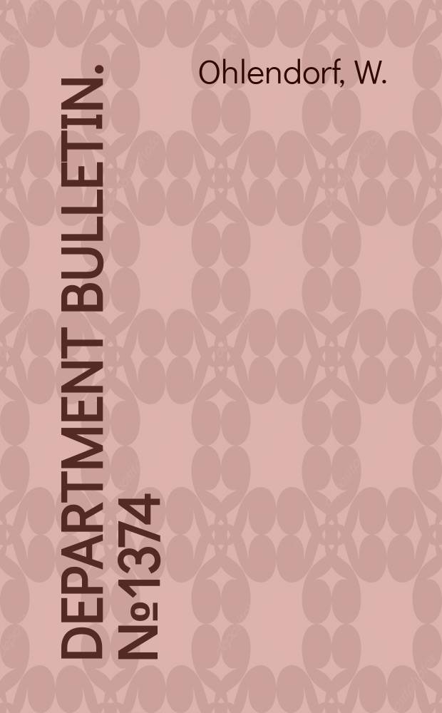 Department bulletin. №1374 : Studies of the pink bollworm in Mexico