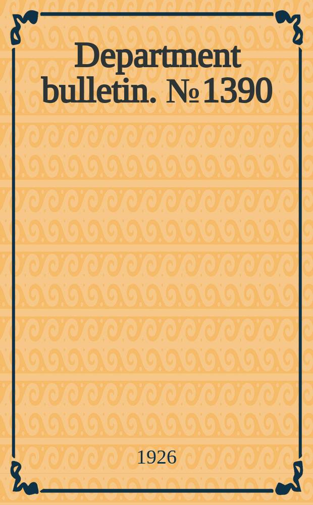 Department bulletin. №1390 : Chemistry and analysis of the permitted coal-tar food dyes