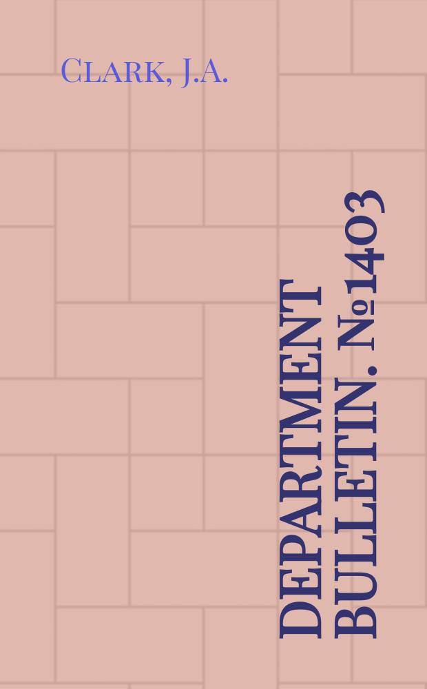 Department bulletin. №1403 : Segregation and correlated inheritance in Marquis and Hard Federation crosses, with factors for yields and quality of spring wheat in Montana