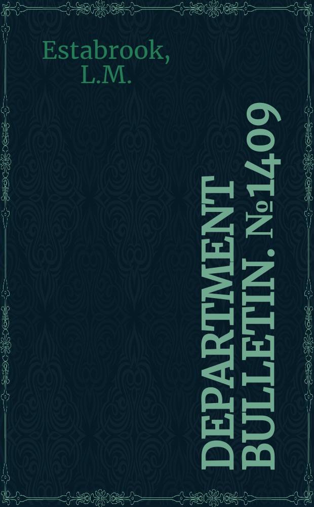 Department bulletin. №1409 : Agricultural survey of South America: Argentina and Paraguay