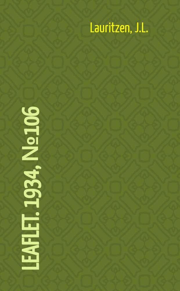 Leaflet. 1934, №106 : Prevent storage rots of swept potatoes