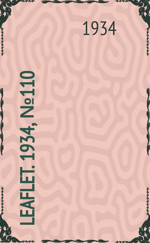 Leaflet. 1934, №110 : Why red clover fails