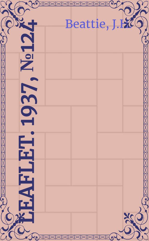 Leaflet. 1937, №124 : Sash greenhouses