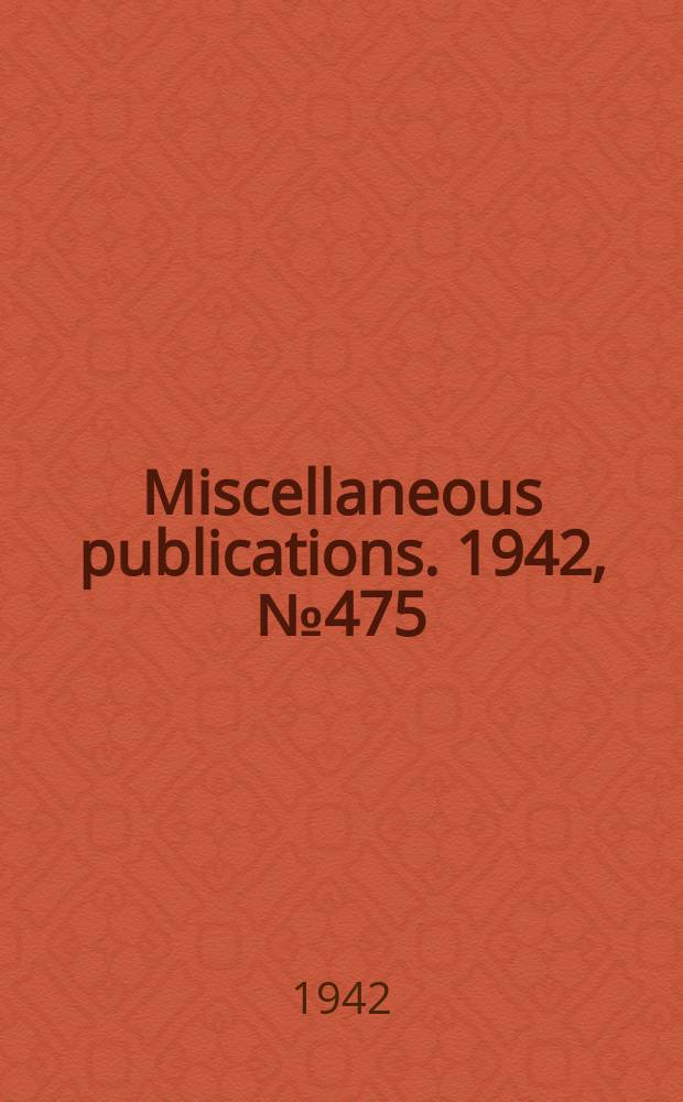 Miscellaneous publications. 1942, №475 : Minimum requirements for farmhouses