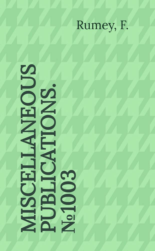 Miscellaneous publications. №1003 : Economics of forestry