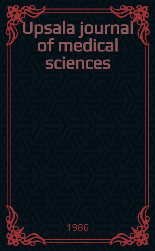 Upsala journal of medical sciences : Publ. by the Upsala medical soc. Cont. of Acta Societatis medicorum Upsaliensis Founded in 1865. Vol.91, №2 : Symposium on analytical systems near the patient, Uppsala, Nov. 6-7 1985