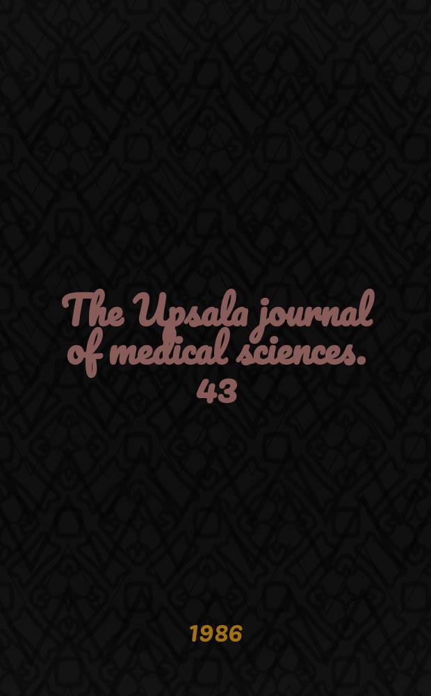 The Upsala journal of medical sciences. 43 : Scandinavian congress of neurology (26, 1986, Uppsala)