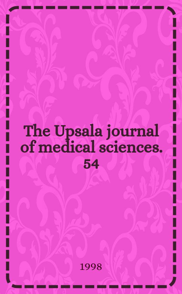 The Upsala journal of medical sciences. 54 : Nordic congress on spinal surgery (1997; Stockholm)