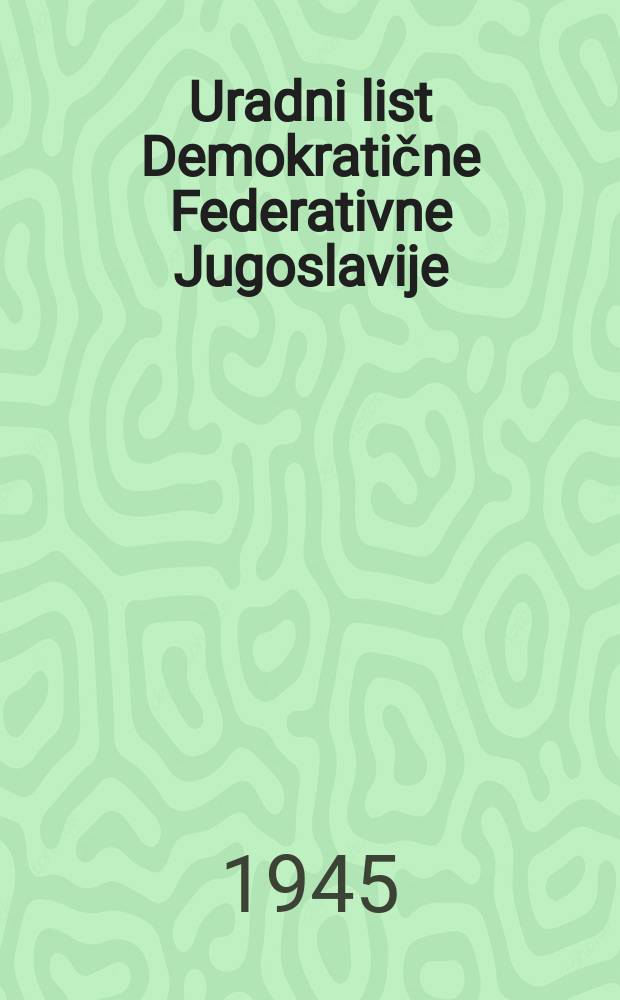 Uradni list Demokratične Federativne Jugoslavije