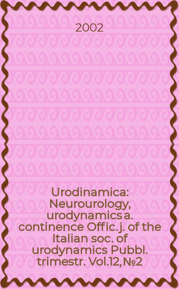 Urodinamica : Neurourology, urodynamics a. continence Offic. j. of the Italian soc. of urodynamics Pubbl. trimestr. Vol.12, №2 : Uroflowmetry