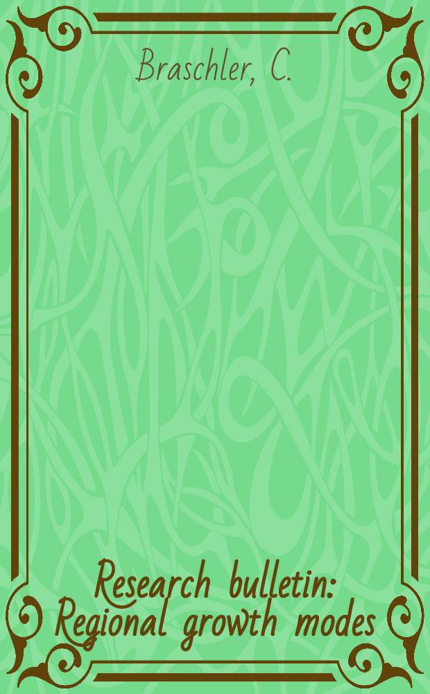 Research bulletin : Regional growth modes