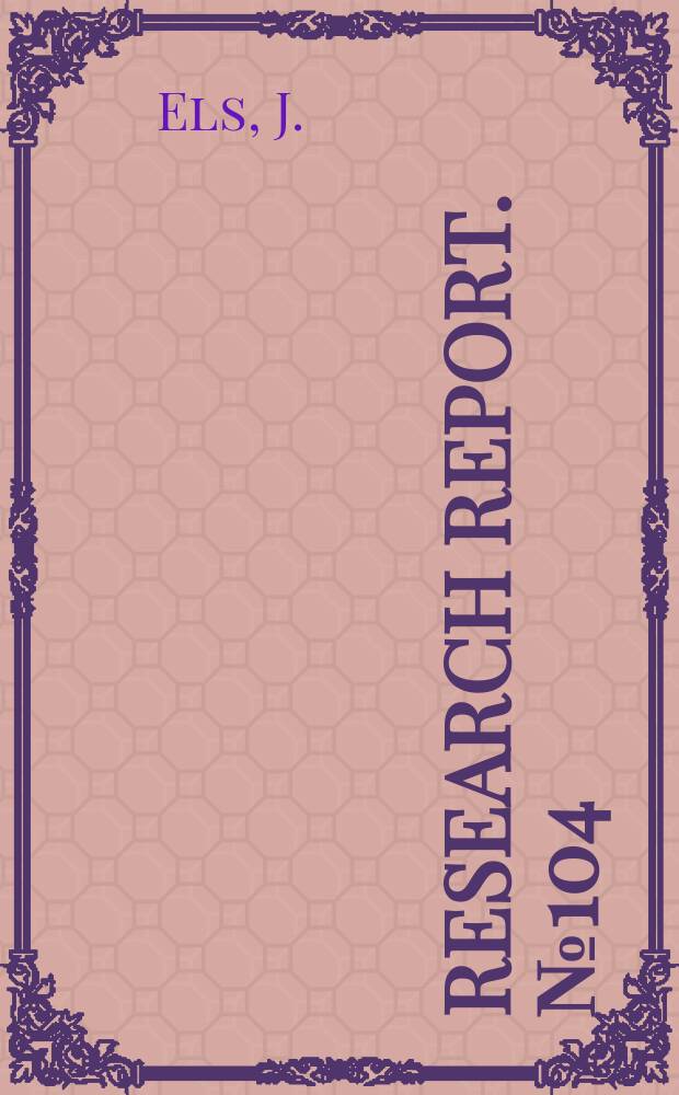 Research report. №104 : A guide to directories, year books and buyer's