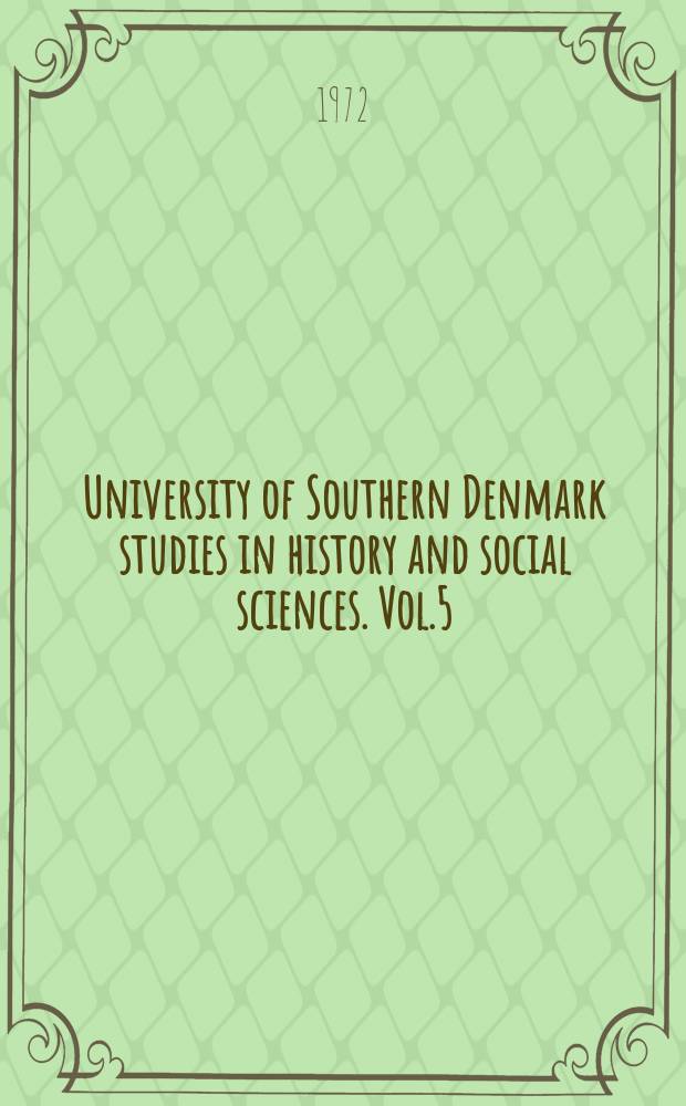 University of Southern Denmark studies in history and social sciences. Vol.5 : Socialpolitisk teori