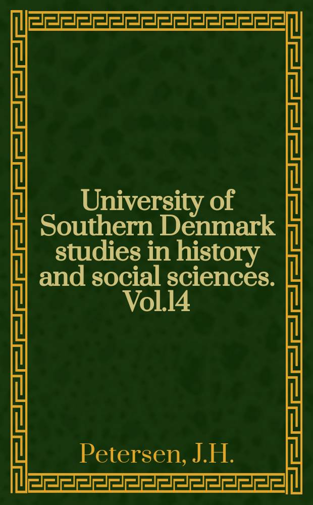 University of Southern Denmark studies in history and social sciences. Vol.14 : Socialpolitisk teori