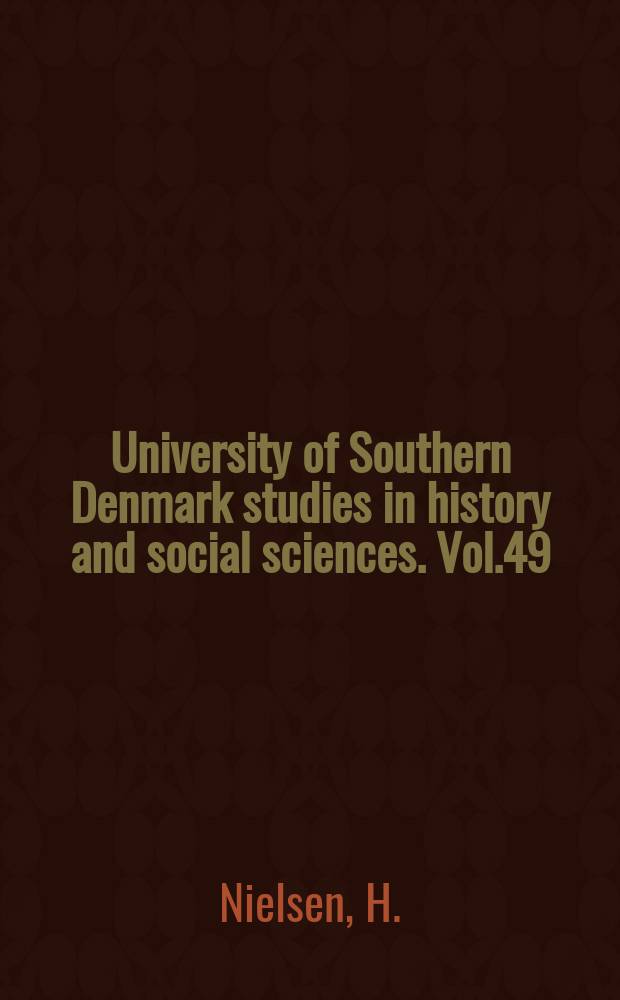 University of Southern Denmark studies in history and social sciences. Vol.49 : Dansk udenrigspolitik 1875 - 1894...