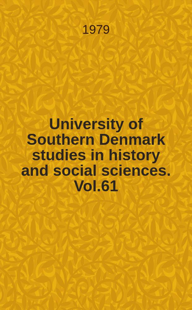 University of Southern Denmark studies in history and social sciences. Vol.61 : Great Britain and Denmark - 1914 - 1920