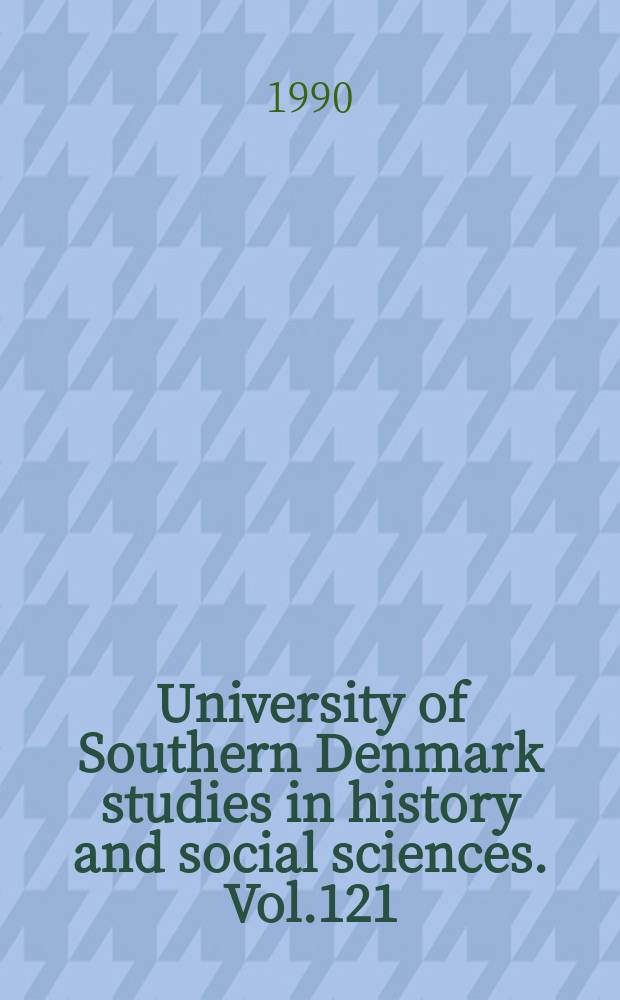 University of Southern Denmark studies in history and social sciences. Vol.121 : Den ulige frihed