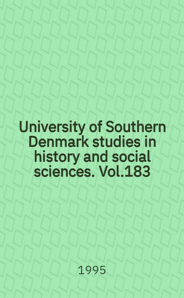University of Southern Denmark studies in history and social sciences. Vol.183 : Sablen og den bløde hat