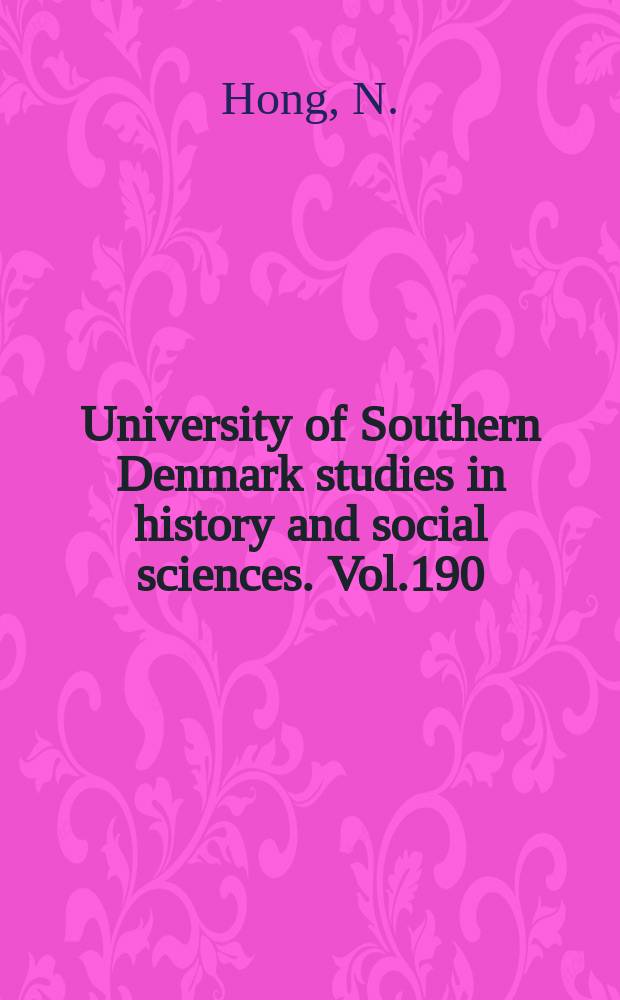 University of Southern Denmark studies in history and social sciences. Vol.190 : Sparks of Resistance