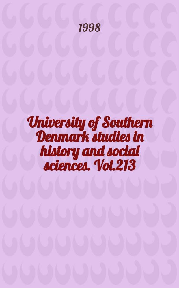 University of Southern Denmark studies in history and social sciences. Vol.213 : Charitable women