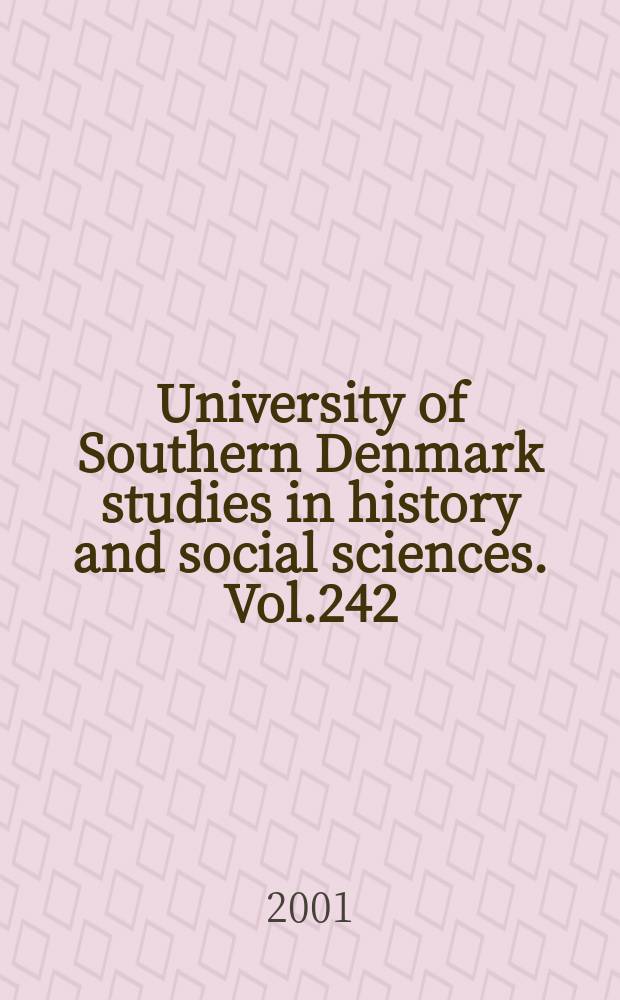 University of Southern Denmark studies in history and social sciences. Vol.242 : Kommunalvalgene i perspektiv