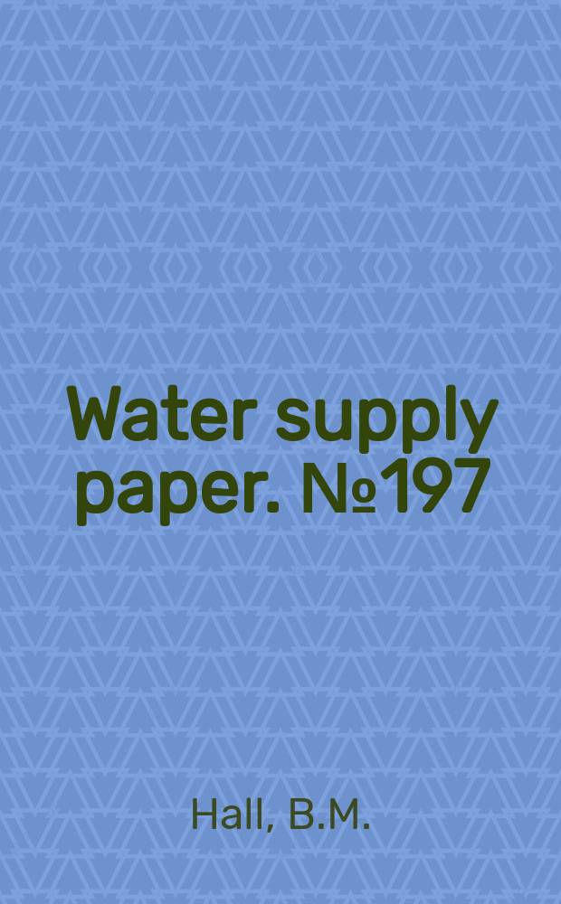 Water supply paper. №197 : Water resources of Georgia