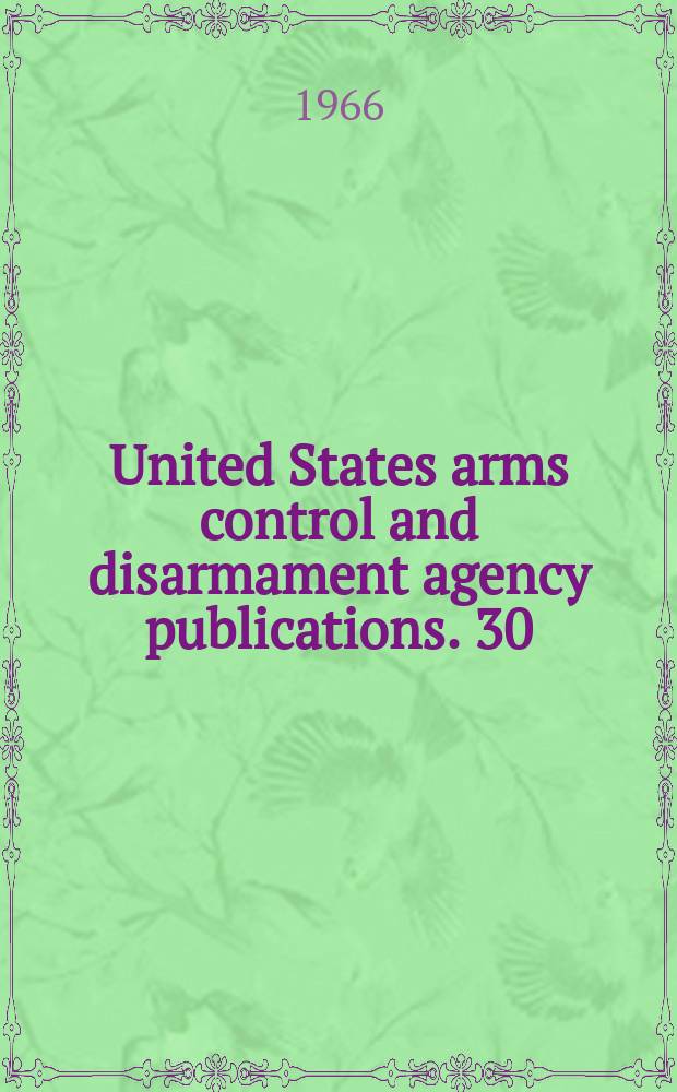 United States arms control and disarmament agency publications. 30 : Defense industry diversification