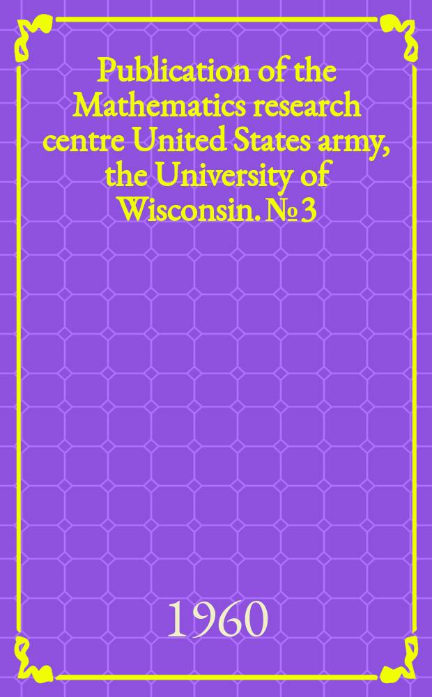 Publication of the Mathematics research centre United States army, the University of Wisconsin. №3 : Figures of equilibrium of celestial bodies