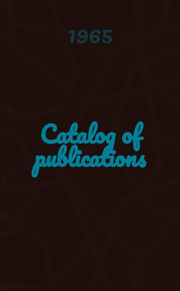 Catalog of publications