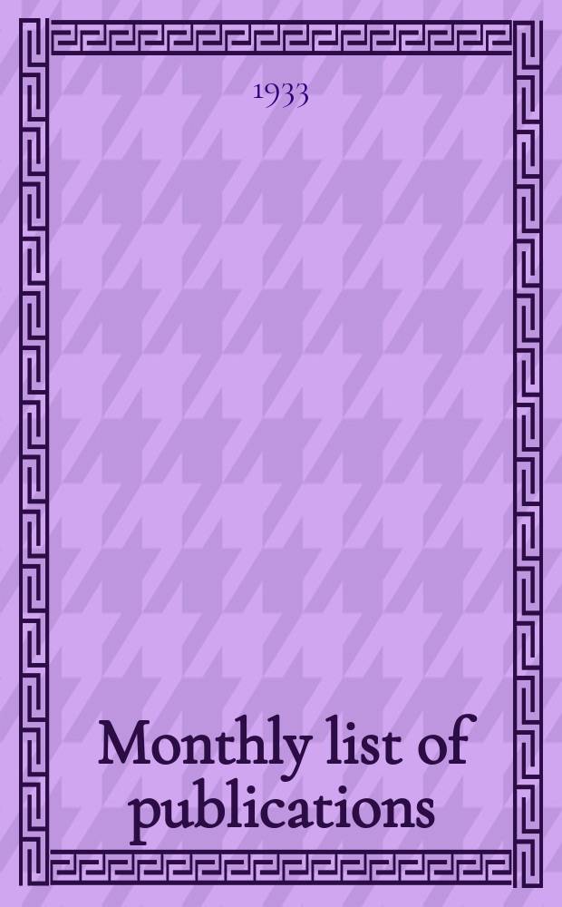 Monthly list of publications