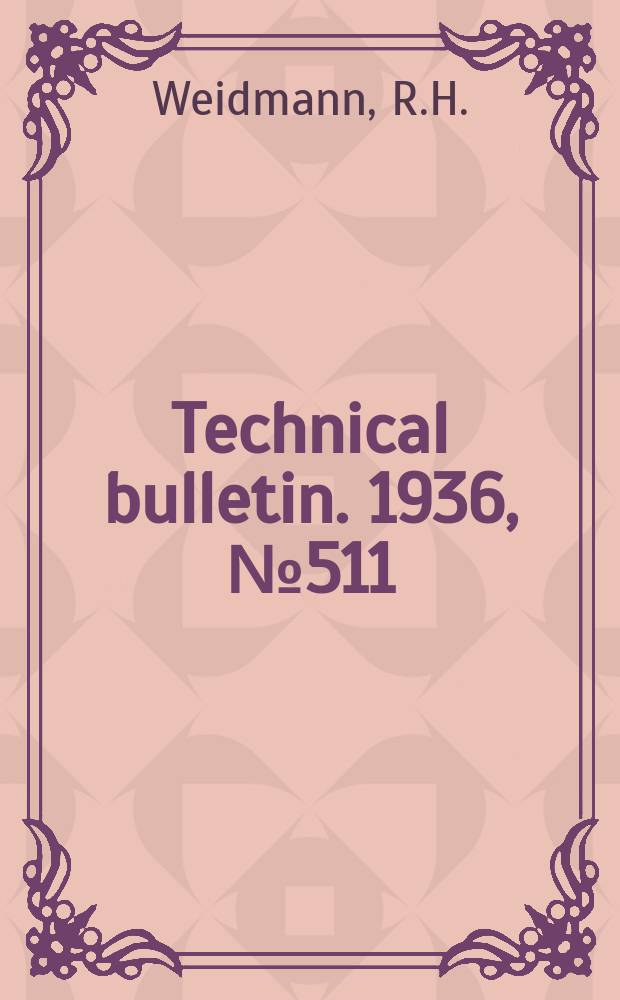 Technical bulletin. 1936, №511 : Timber growing & lodging practice in ponderosa pine in the Northwest