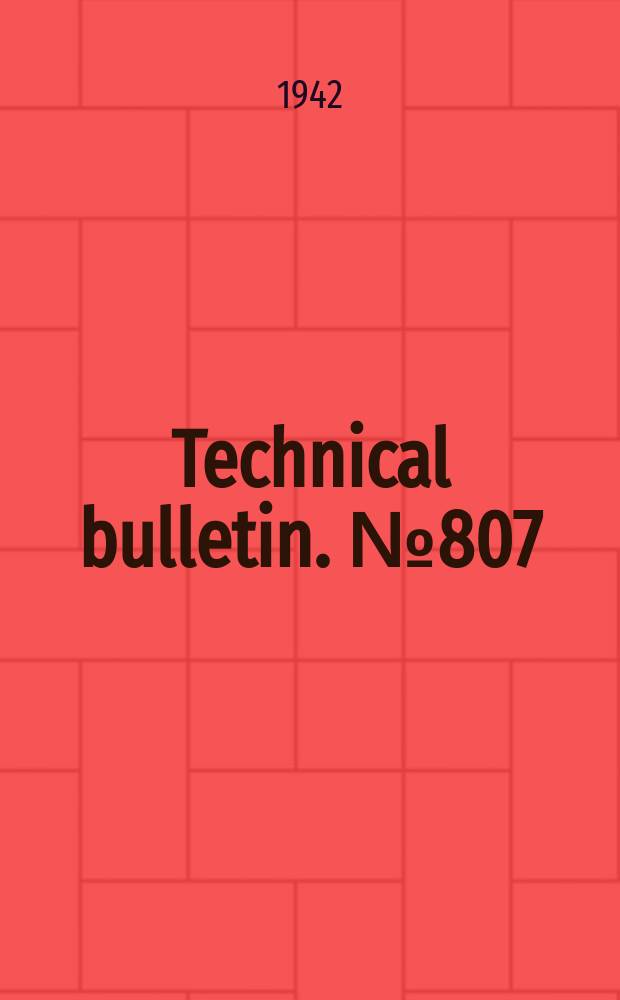 Technical bulletin. №807 : Temperature, moisture and perpetration studies of wood-staining Ceratostomellae in relation to their control