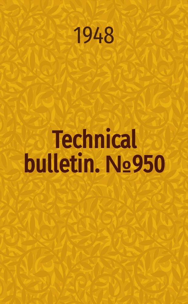 Technical bulletin. №950 : Selenium occurrence in certain soils in the United states, with a discussion of related topics seventh report